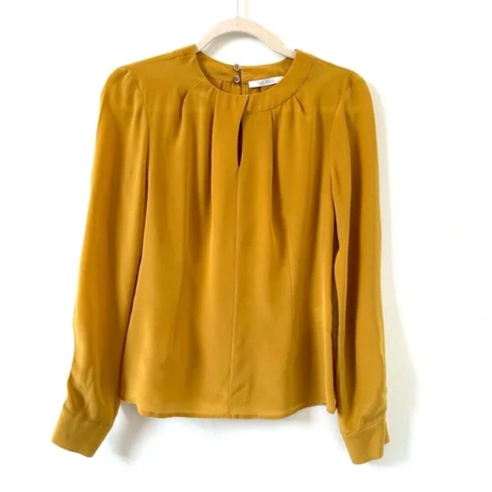 The Fold London gold silk blouse size 6